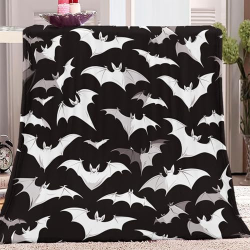Kuscheldecke Halloween Thema Fledermaus Superweiche und Warme Fleecedecke für Sofa, Couch und Bett, Schläger Kuschelige & Angenehme Decke/Wohndecke/Sofadecke 180x200 cm