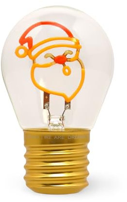 Legami - Tischlampe in Glühbirnenform, nur für den Innenbereich, wiederaufladbar mit USB-Kabel, kabellos, Santa Claus