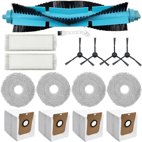 KimSin accesorios para Cecotec Conga 11090 robot aspirador de repuesto, cepillo principal + 4 paños + 4 bolsa de polvo + 4 cepillos laterales + 2 filtros