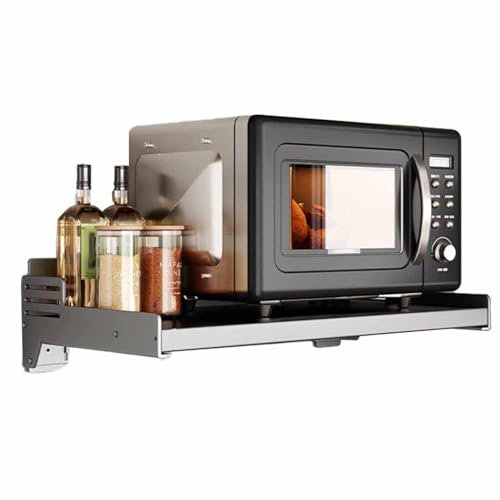 scaffale per microonde， Scaffale for carichi pesanti con ganci for ripiani da cucina, organizer da banco for cucine