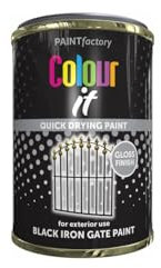 SDMAX All Purpose Black Iron Gate Tin Paint, Gloss Finish, Fast Drying, Durable And Long-Lasting Protection, Easy To Use, Portable And Lightweight, Exterior Use, 300ml (1PCS)