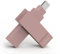 PioData Apple MFi Certified Morandi Pink iXflash 256 GB Backup Flash Drive 2-in-1 USB for iPhone, iPad, and Computer, USB Type A & Lightning, External Hard Drive for iPhone