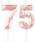 mciskin Rose Gold 75th Birthday Candles,75th Birthday Decorations for Women,3D Number 75 Candle for Cake,Rose Gold Cake Topper for Her Him Party Decorations Wedding Supplies
