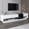 Gxffipw TV Stand Cabinet 190x40x34 cm with 3 Drawers and Storage Spaces for TVs 75 inches and Below, TV Unit Combination in High Gloss White and Black for Living