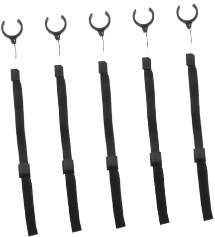 HAPINARY 5 Stück Verstellbare Gehstock Handschlaufe Schwarz rutschfeste Cane Strap für Senioren Komfortabler Griff Anti Verlust Zubehör für Gehstock und Spazierstock