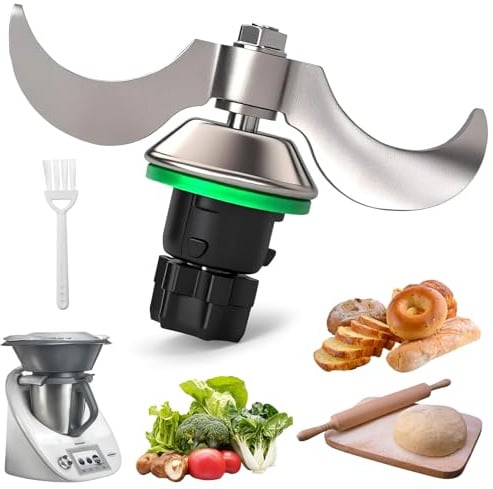 Coltello per Impastare per Bimby TM5 TM6 TM7, Lama Impastatrice per Vorwerk Thermomix TM7, Coltelli Lame in Acciaio Inox con Spazzola, Accessorio per Robot da Cucina per Pulizia