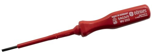 Dönges Schlitz-Schraubendreher, VDE-isoliert, DIN 7437, 3,5 x 100 mm (Schlitzschraubendreher Schlitzdreher Schraubendreher Schraubenzieher Schlitzschraubenzieher Elektriker-Schlitzschraubendreher)