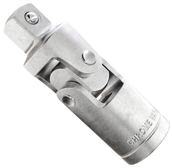 Articulación universal con adaptadores cuadrangulares de 1/2 | WIESEMANN 1893 | Cardán con adaptadores de 12,5 mm (1/2) a ambos extremos | Acero al cromo vanadio, cromado | 80898