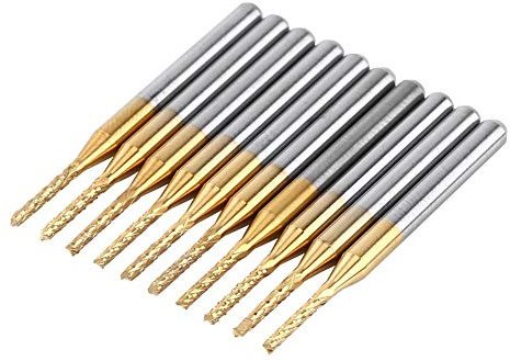 10 Stück 1,5 mm Schneidkante CNC-Gefräste Wolfram Fräser Mit 1/8-Schaft Für Präzisionsbearbeitung Und Holzarbeiten