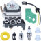 Vergaser Ersatzteil Kit für Honda GX25 GX35 FG110 Motor, ADEFOL Vergaser + Luftfilter + Zündkerze + Dichtung + Benzinfilter + Primer Bulb + Treibstoffschlauch Carburetor 9 in 1 Kit