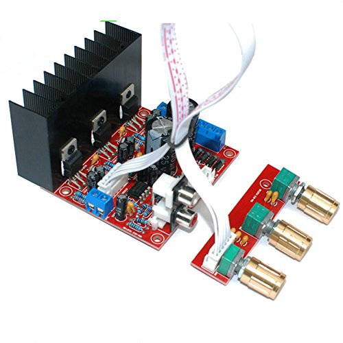 Kit Amplificatore Fai da Te, Circuito Amplificatore, Altoparlante del Computer Stereo Subwoofer Circuit Board 2.1 Mini Amplificatore 3 canali Altoparlante Parti Fai da Te con modulo di spegnimento