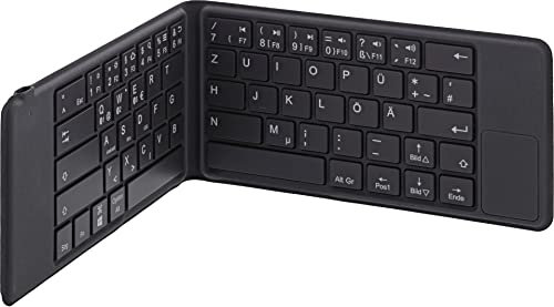 InLine® Faltbare Bluetooth Tastatur BT-Pocket, grau, für bis zu 3 Bluetooth-Geräte