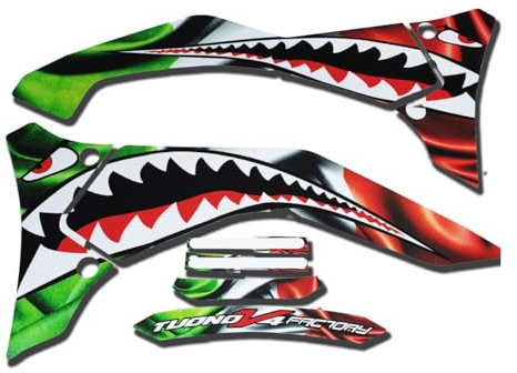 Twisted Melon Aprilia Tuono V4 1100 Factory Italienische Flagge Bauch Pan Grafik Set Fighter Teeth