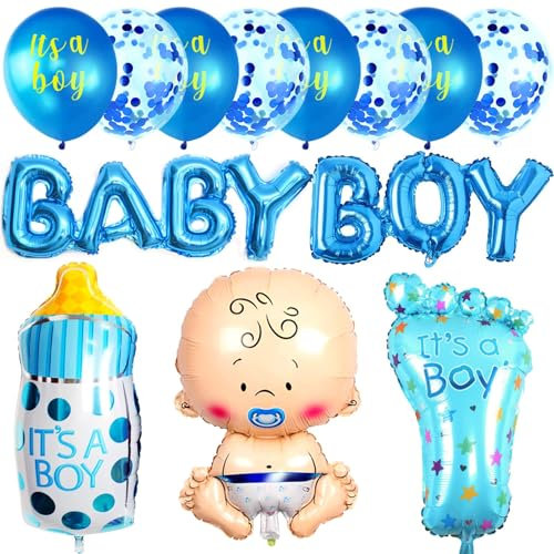 Babyparty Deko Junge,Boy Ballon,Its a Boy Blaue Luftballons,Gender Reveal Party Dekoration,Luftballons Jungen,für Deko Geburt Junge Willkommen,Geschlecht Offenbaren Ballon,Baby Shower Dekorationen