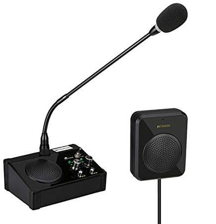 Retekess TW106 Fensterlautsprecher, Gegensprechanlage, Dual Way Bank Intercom System, 2-Wege-Fenstersprechanlage für Einwanderungskontrollstellen, Ticketbüro, Arztpraxis, Bank