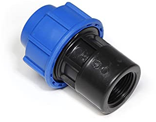 Set 5 pezzi Raccordo Dritto Femmina a compressione art 15820 per tubi PE Plastica Alfa (16mm x 3/4)