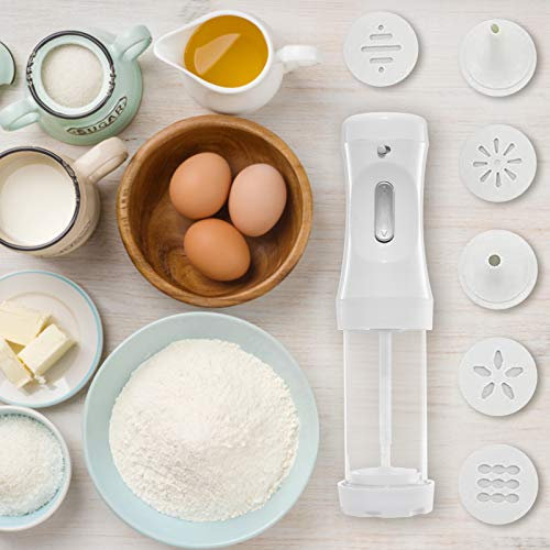 Gebäckpresse Elektrisch Cookie Press Kekspresse Mit 12 Schablonen Und 4 Tüllen Gebäckpresse Backzubehör Gebäckspritze für Backen DIY Cookie