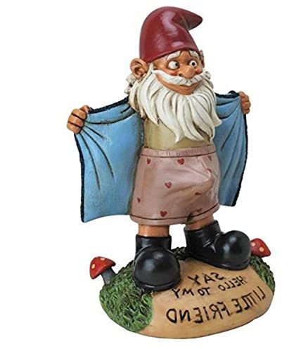 Mandeep Statue de Nain de Jardin Humour en Résine Sculpture de Jardin Drôle Miniature Ornement Pelouse Patio Intérieur Extérieur 15x6x6 cm
