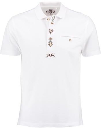 OS Trachten Herren Poloshirt Kurzarm Jagdshirt mit Polokragen Esoqo