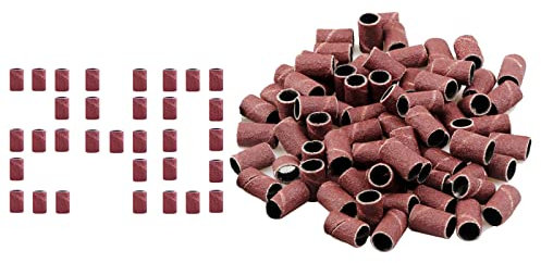 Jaimela 100 Pièces Embouts de Ponceuse Embouts, #240 Manchons de Ponsage pour Polir des Ongles, Bandes de Ponçage pour Manucure Pédicure