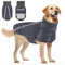 SlowTon Winter Hundemantel, Warm Polar Fleece Futter Hund Outdoor Jacke mit Rollkragen Schal Reflektierende Streifen Verstellbar Wasserdicht Winddicht Welpenweste Weiche Haustier Outfits