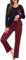 Lovasy Pyjama Femme Hiver Ensembles de Pyjama Femme en Coton Grande Taille Manche Longue 2 Pièces, Rouge, L