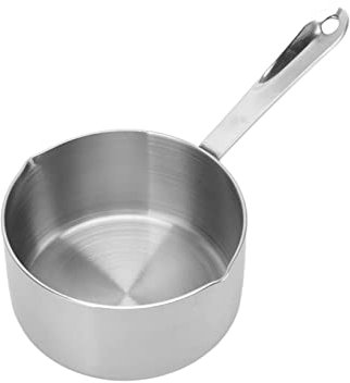 Mini Casserole en Acier Inoxydable, 350/500 ML Petite Casserole Sauce Tasse Sauce Pot avec Longue Poignée pour Banquet Chocolat Fondant Café(350ML)