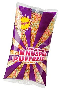 Frigeo, Knusper-Puffreis 80 Gramm 1 stück Bunter Frucht süß Snack Knusper-Puffreis