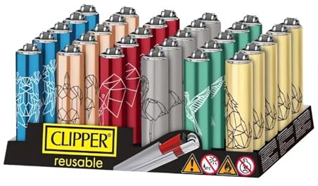 Weedness Clipper Feuerzeug Metall Cover Micro Symmetry Animals Hülle – Limited Gas Bong Pfeifen Einweg Pfeife Metall Box