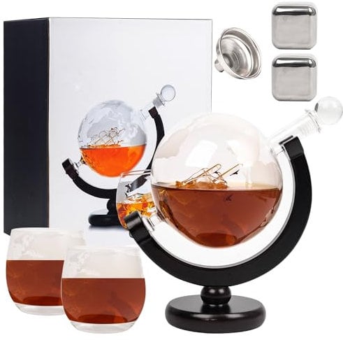 Whisky Decanter Set Gift,Whiskey Decanter Set,Whisky Ship Decanter,Whiskey Ship Decanter,Globe Decanter,Whisky Decanter for Men,Ships Decanter,Whiskey Gifts for Men