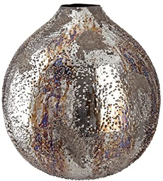 GILDE Blumenvase Vase aus Metall - Deko Wohnzimmer Geschenk für Frauen Geburtstag Muttertag - Farbe: metallic braun Höhe 28 cm
