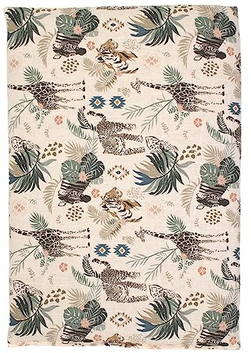 GIRAFFENLAND Bio-Bio Körnerkissen 30 x 20 cm, Bio Füllung & Bio Stoff Wilde Tiere - Körner Wärmekissen für Mikrowelle und Backofen - 30x20cm, Bio-Weizen-Roggen 800g