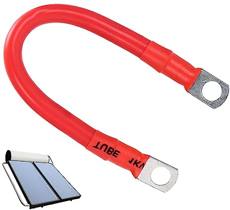 Tsuchiya Cavo positivo della batteria | 2 AWG cavo batteria con capicorda ad anello, cavi di messa a terra, connettore batteria nero e rosso, cavo inverter per auto, moto, barca, marina, auto