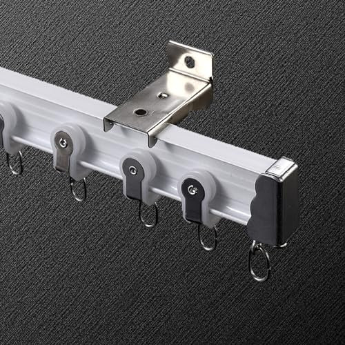 JEDAL Flexible Und Biegbare Decken-Vorhangschiene 1-4M, Einfache Installation Gardienenschiene Mit Stummen Rollen Für Vorhänge, Raumteiler, Wohnmobil-Vorhang (Color : White Wall Mount, Size : 3m)