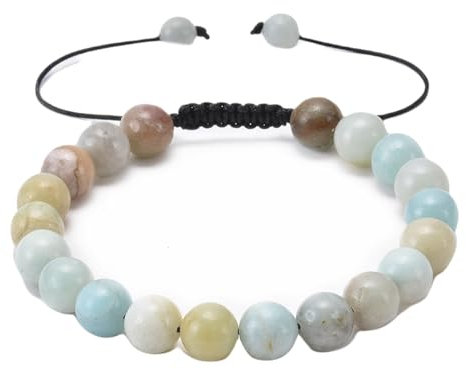 Wycian Bracelet Men Blue, Gold Armband 18cm Perlen Lavagestein Kristall Verstellbare Runde Natursteinperlen 18cmx8mm 1er Naturstein für Verlobung