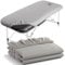 Eqivei 2 Stück Bezug für Massageliege mit Loch, Massageliege Bezug Waschbar, Spannbezug für Massageliege, Atmungsaktive 70 x 190 x12cm,Grau