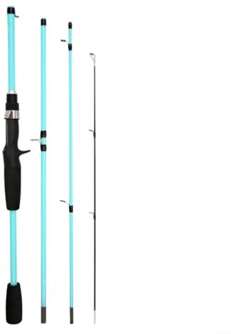 EpheyFIF 4-teilige Reise-Angelrute – Fiberglas-Gieß-/Surf-/Spinnrute – tragbare, leichte Meeresangelrute für Salzwasser, Süßwasser, Karpfen, Forelle, Barsch, Zander, Hecht (2,1 m Spinnergriff)