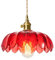 LIGKIN Hängeleuchte Retro Glas Kronleuchter mit Blume Kreative Pendelleuchte E27 Glasschirm Ø25cm Deckenleuchte für Wohnzimmer Schlafzimmer Esszimmer