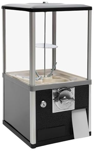 QXIWAOE Distributore di Caramelle Commerciale per Capsule Rotonde Gumballs Palline rimbalzanti, distributore Automatico di Gumball Commerciale (Nero)