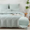 SOULFUL Housse de Couette 220x240 Coton Rayures, Certifié Oeko-TEX, Vertes Parure de Housse de Couette avec Fermeture Éclair, Parure de Lit 2 Personnes 220x240 Coton avec 2 Taie d'oreiller 65x65 cm