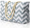 oscaurt Strandtasche XXL Familie Shopper Tasche Damen Wasserdicht Beach Tote Bag Einkaufstasche mit Reißverschluss Handtasche Damen Groß Faltbare Reisetasche