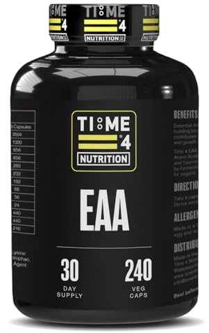 Essential Amino Acids 240 Vegan Capsules Contains All 9 EAAs, All 3 BCAAs + Glycine, Glutamine & Taurine for Muscle Growth & Recovery 30 Day Supply Fermented Amino Acids, High Leucine Content