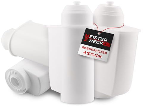 MEISTERZWECK4U - 4 Stück Ersatz Wasserfilter kompatibel mit Siemens EQ-Series, Supresso & Bosch Kaffeevollautomaten - Brita Intenza Filtersystem - Filterpatrone für Kalkschutz & Geschmacksverbesserung