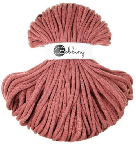 BOBBINY 9mm Jumbo Flechtkordel 1200 g Garn Makramee 50 Farben 100 m, Farbe:Peony