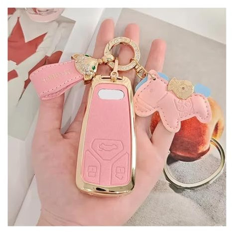 STRIVING BIRD Coques de clé pour A&UDI Porte-clés A6L A4 Q5L A3 A5 Q3 Q2L A7 A8 Q4etron TT RS Porte-clés De Voiture Porte-clés23 Nouveau Modèle (A Pink,Horse)