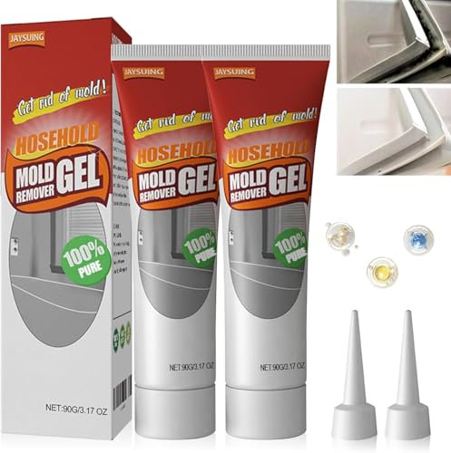 2Pcs Nexa Mold Remover Gel, Mould Remover Gel, Bathroom Mould Remover, Mold Remover Gel, Moulds and Mildew Cleaner for Toilet Washing Machine Seal Bathroom Kitchen Sink Tile Grout Stains