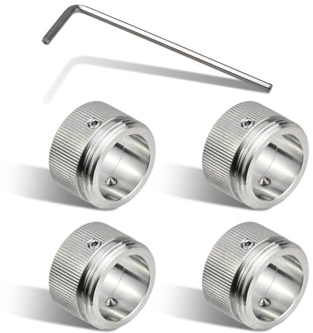 Folzirt 4pcs M30x1.5 304 Edelstahl Heizkörperthermostat Adapter für Ra, Rav, Ravl-ventil, Innendurchmesser 22mm Heizung Thermostatkopf mit Sechskantschlüssel,Heizkörper Zubehör