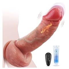 Gode Vibro-masseur Va et Vient Sex Toys Femme - 22CM Gode XXL Réaliste Large Chauffant Plug Anal Sextoy Homme avec 7 Poussées & 10 Vibrations, Vibromasseurs Godemichets Sex Toýs Femme Clitoridien