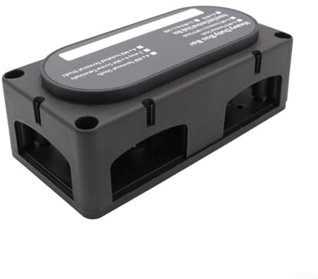 Bornier à 4 voies avec goujons M10 et M8 pour une conductivité électrique efficace dans les camping-cars, yachts, automobiles, navires et boîtes industrielles (noir M10)
