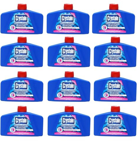Crystale Total Action Dishwasher Cleaner Liquid, Eliminates Grease and Limescale, 250ml - Pack of 12